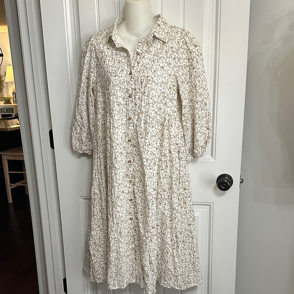 Nwots Lena & Lou Ditsy Tiered Print Cottagecore Dress Small
